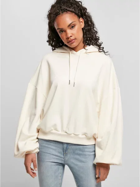 Bluza z kapturem Urban Classics z kapturem frotte biała