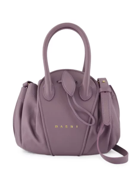Geantă shopper Marni din piele violet