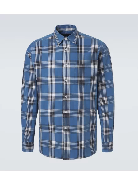 Cămașă în carouri Dunhill în carouri albastru