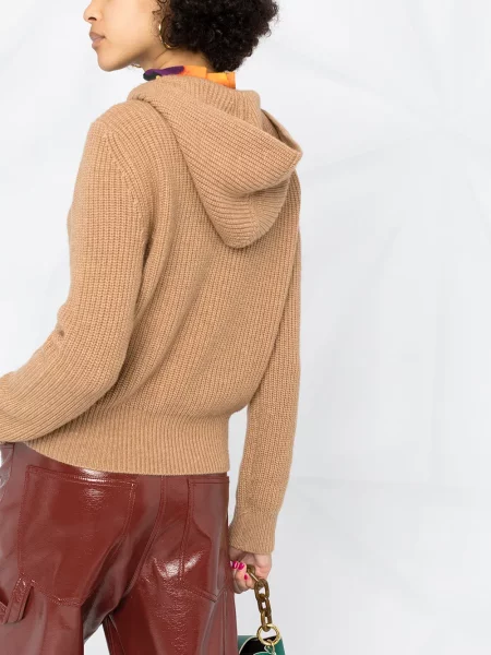 Sweter Cashmere In Love z kaszmiru prążkowany brązowy