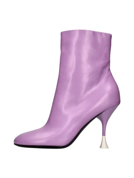 Buty do kostki 3juin skórzane fioletowe