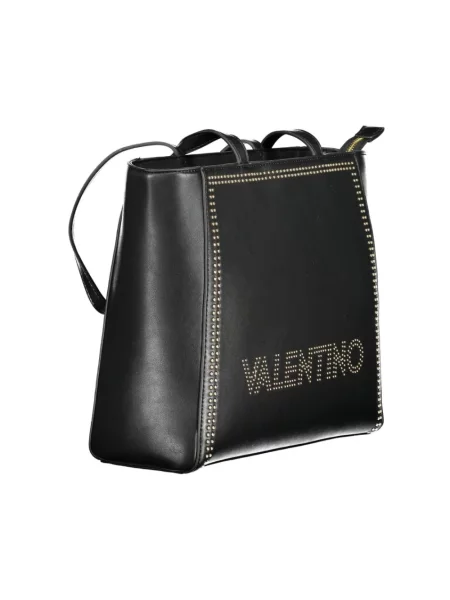 Lniana torebka Valentino czarna