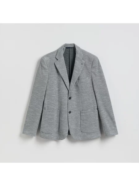 Reserved Oblekové sako slim fit středně šedá