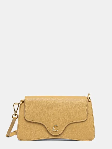 Coccinelle geantă crossbody pentru femei din piele galben