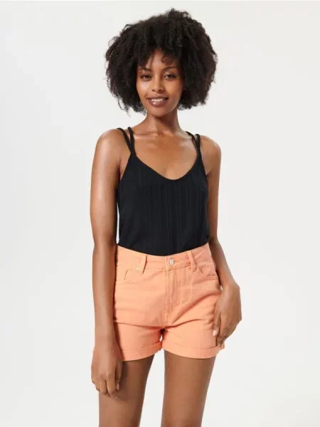 Джинсові шорти mom fit помаранчевий