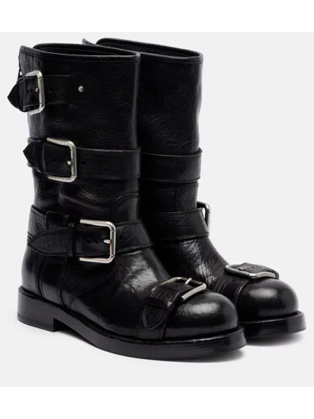 Botine Dolce&gabbana din piele biker negru
