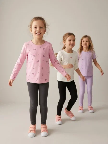 Sinsay trička s dlouhým rukávem s motivem duhy 5 pack vícebarevná