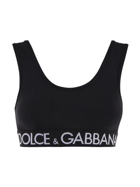 Stanik sportowy Dolce And Gabbana z logo czarny