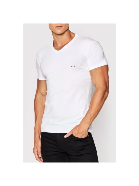 Armani Exchange Koszulki Mężczyzna Wielobarwność L V-Neck T-Shirt czarna