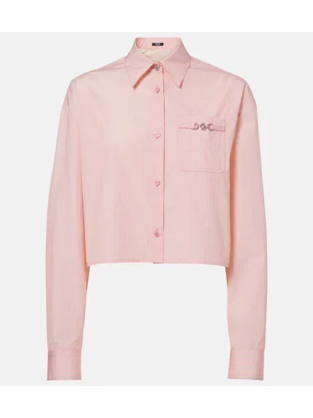 Cropp cămașă Versace cu dungi din poplin roz