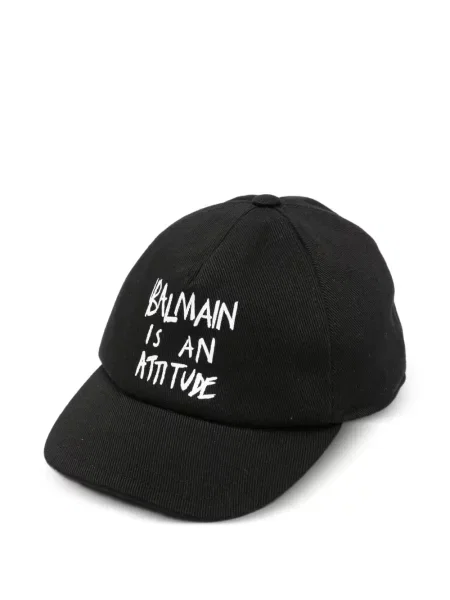 Czapka z daszkiem dziecięca Balmain czarna