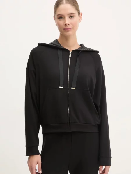 Pulover lounge BOSS s kapuco črna