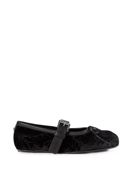 Balerini Ann Demeulemeester cu broderie de catifea cu model paisley negru
