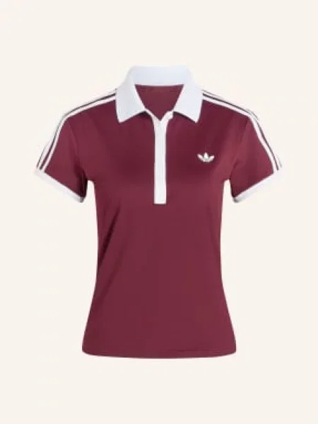 Adidas Originals Funkční Polokošile Classics tmavě červená bílá