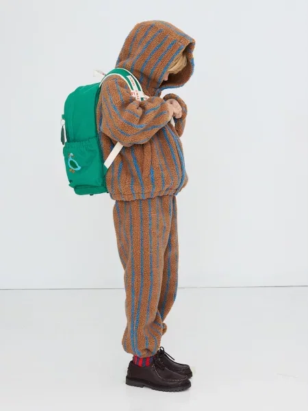 Tinycottons кофта на застібці з капюшоном дитяча флісова LINES SHERPA HOODIE