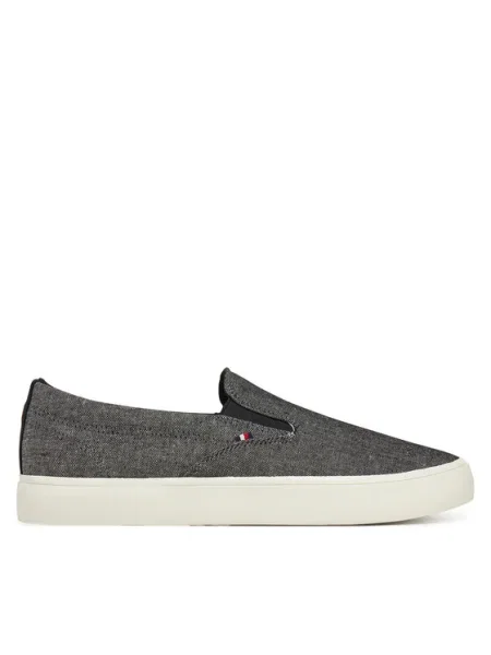 Ниски кецове Tommy Hilfiger TH HI VULC LOW SLIP ON CH черно