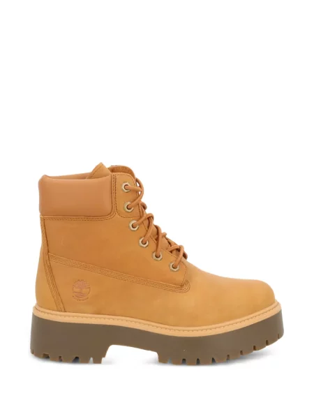 Botine Timberland cu șireturi cu platformă din dantelă maro