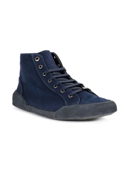 Sneakerși Lanvin de catifea cord albastru