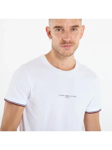 Μπλουζάκι Tommy Hilfiger Slim Jersey Tipped T-Shirt White M λευκό