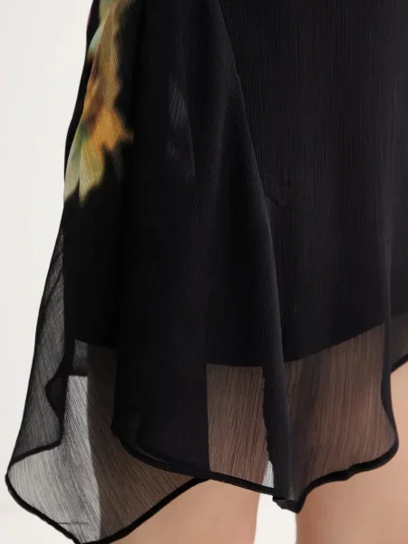 Платье мини Desigual клеш черное