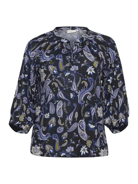 KAFFE CURVE Bluza mešane barve črna