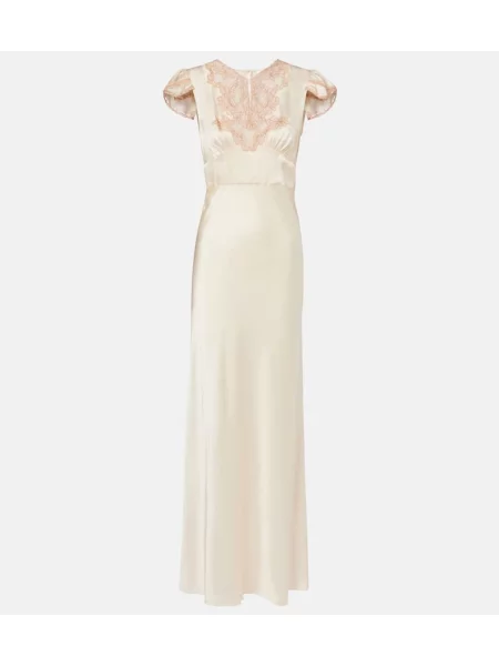 Rochie maxi Chloé din satin de costum alb