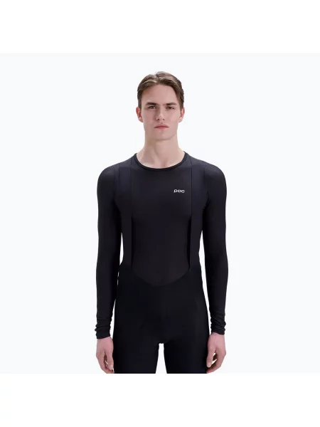 Ciclism tricou cu mânecă lungă Poc din jerseu negru