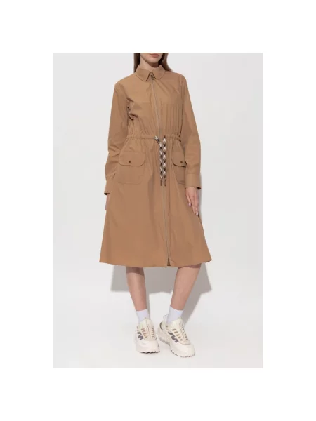 Sukienka Moncler z paskiem brązowa