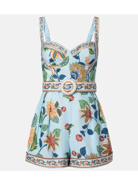 Salopetă Farm Rio de in cu model floral albastru