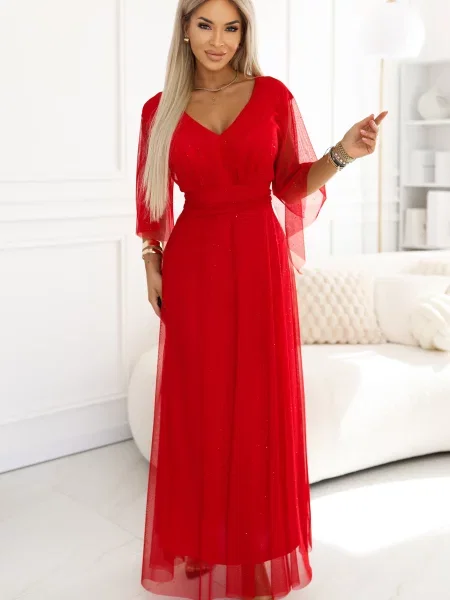 Rochie maxi Numoco Basic roșu