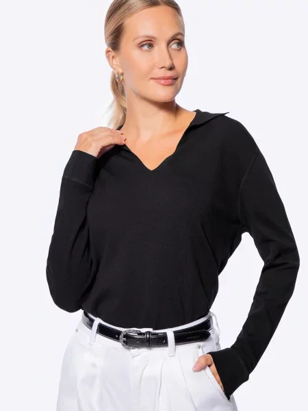 Sweter z dekoltem V-neck czarny