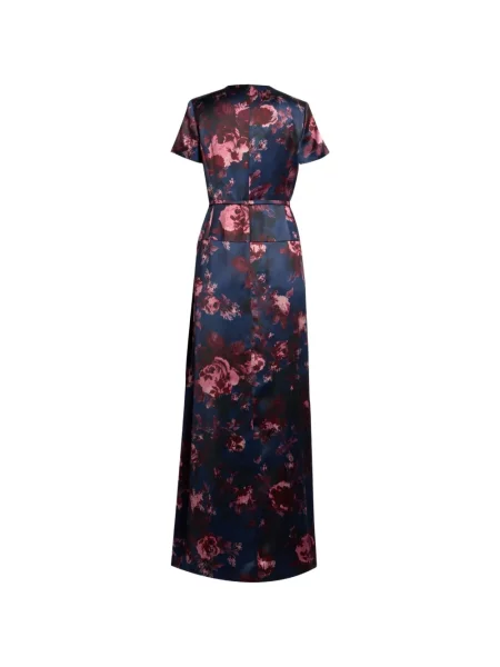 Rochie Erdem cu model floral cu imagine albastru