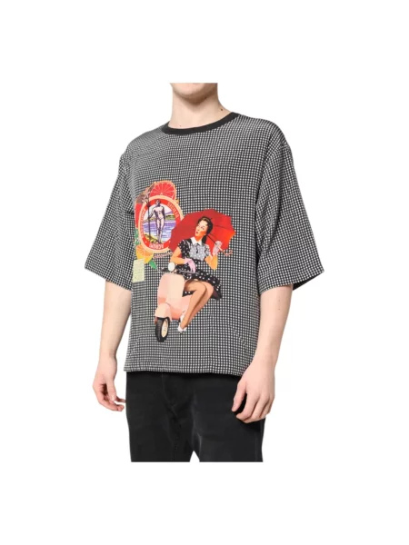 Jedwabna koszulka Dolce And Gabbana z nadrukiem
