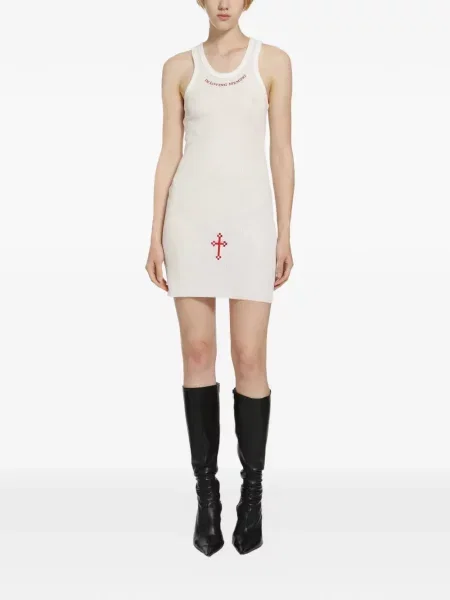 Rochie mini Daisy cu broderie alb
