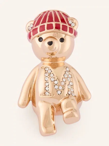 Max Mara Broszka Shiny gold biała