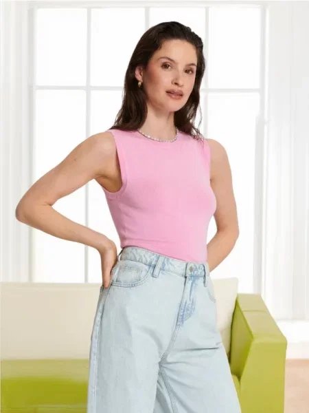 Смугастий топ рожевий
