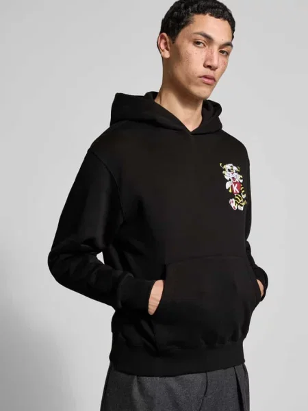Oversize'owa bluza z kapturem z czystej bawełny Kenzo czarna