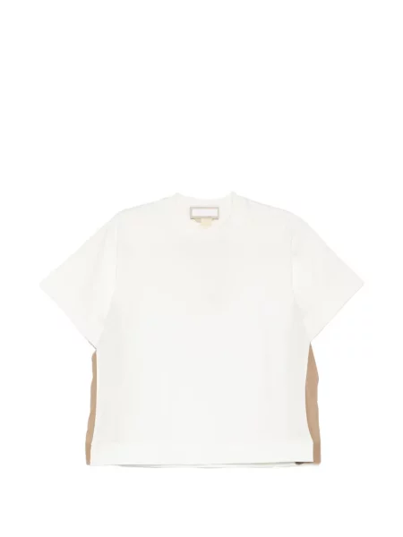 Tricou Litkovska din șifon cu dungi alb