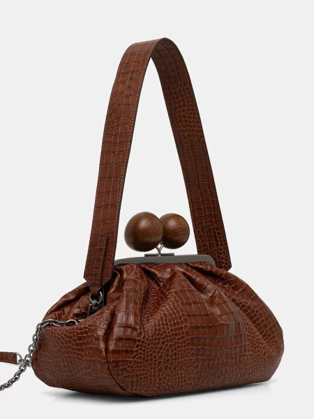 Weekend Max Mara torebka skórzana ALISSO brązowa