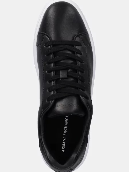 Кожаные кроссовки Armani Exchange черные