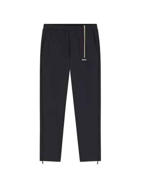 Pantaloni Boss cu dungi cu imagine alergare negru
