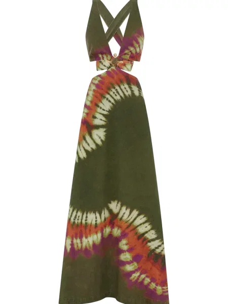 Rochie midi Alemais cu legături verde