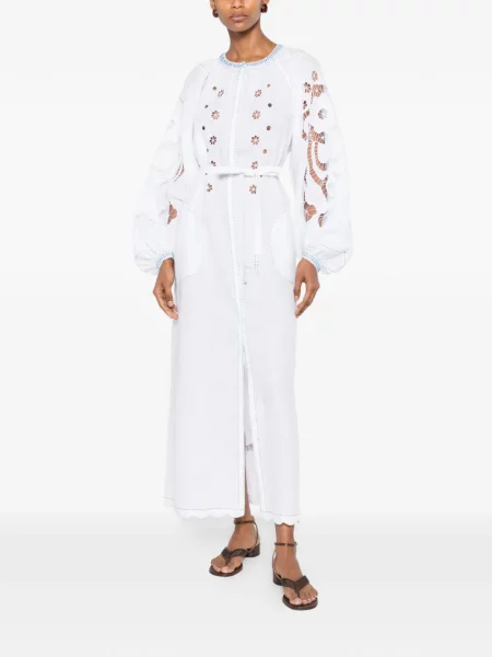 Rochie Vita Kin cu broderie alb