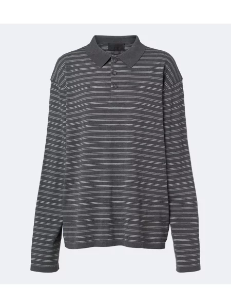 Tricou polo Nili Lotan din jerseu gri