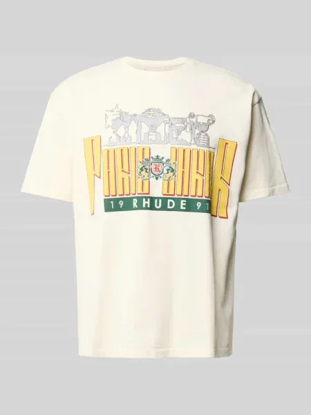 T-shirt o kroju relaxed fit z bawełny Rhude biała