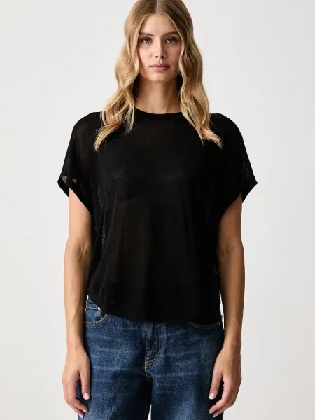 United Colors of Benetton bluză pentru femei cu vâscoză negru