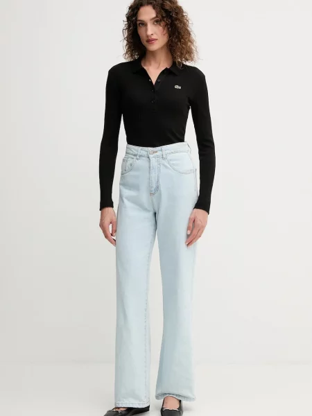 Tricou cu mânecă lungă Lacoste negru