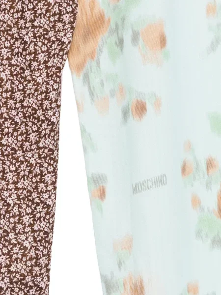 Pantaloni palazzo Moschino cu model floral cu imagine roz