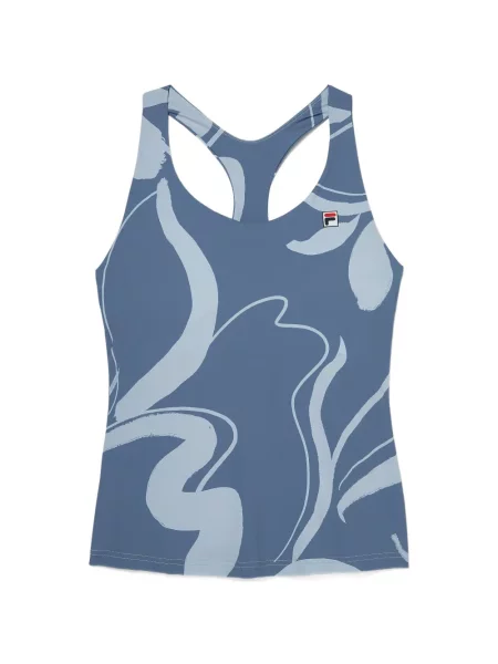 Top Fila cu imagine cu imprimeu abstract albastru