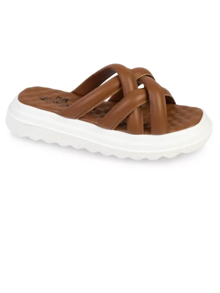 Шлепанцы Modamilano из искусственной кожи коричневые